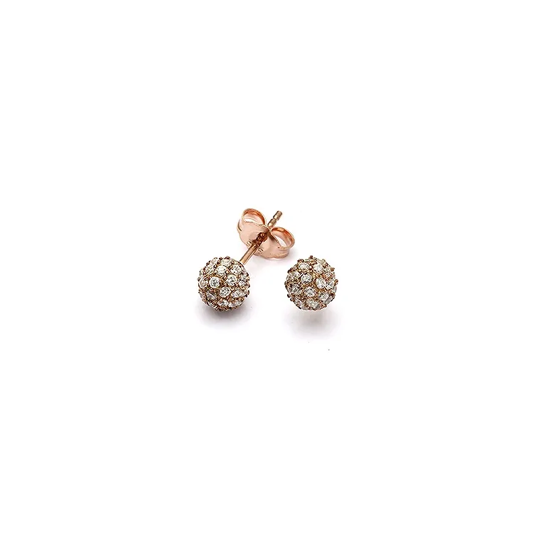 6 mm kula örhängestift i rosabelagt silver