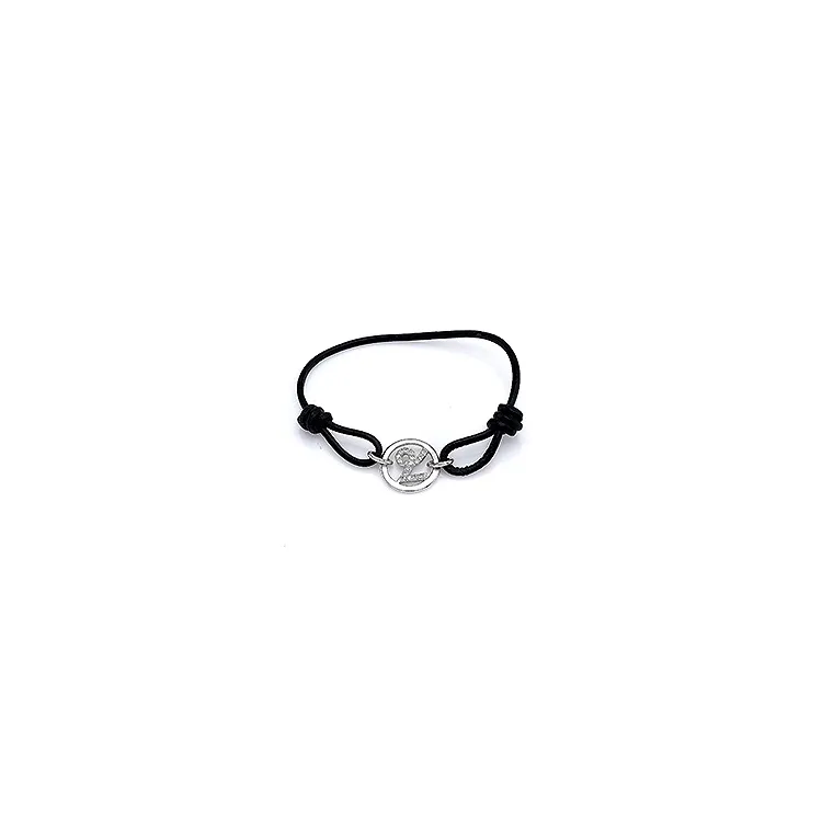 stenbock armband i läder med hängen i silver