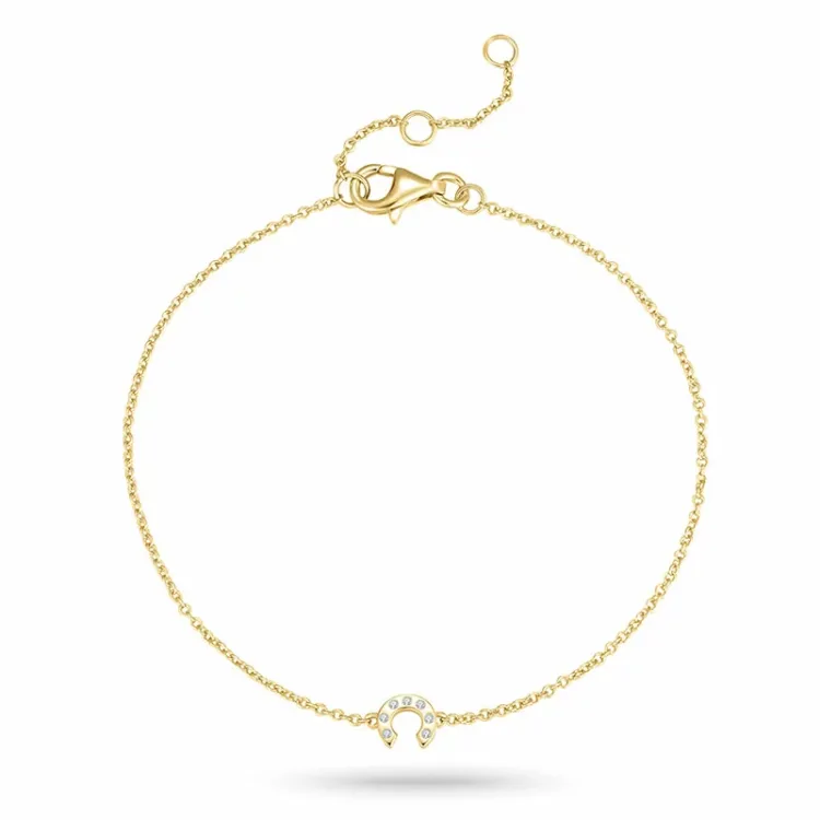 bokstav c zirkon armband i förgyllt silver
