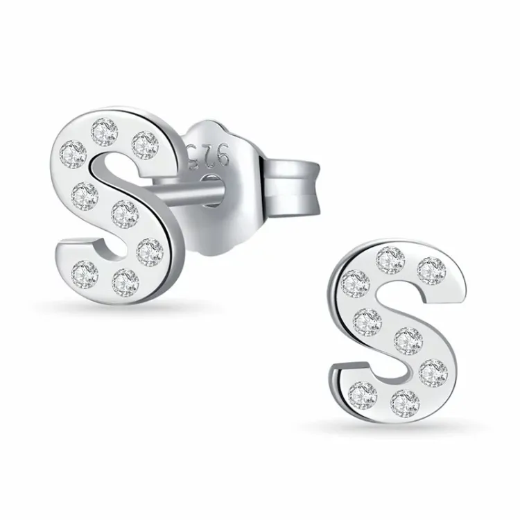 bokstav s örhängen i silver - My Letter