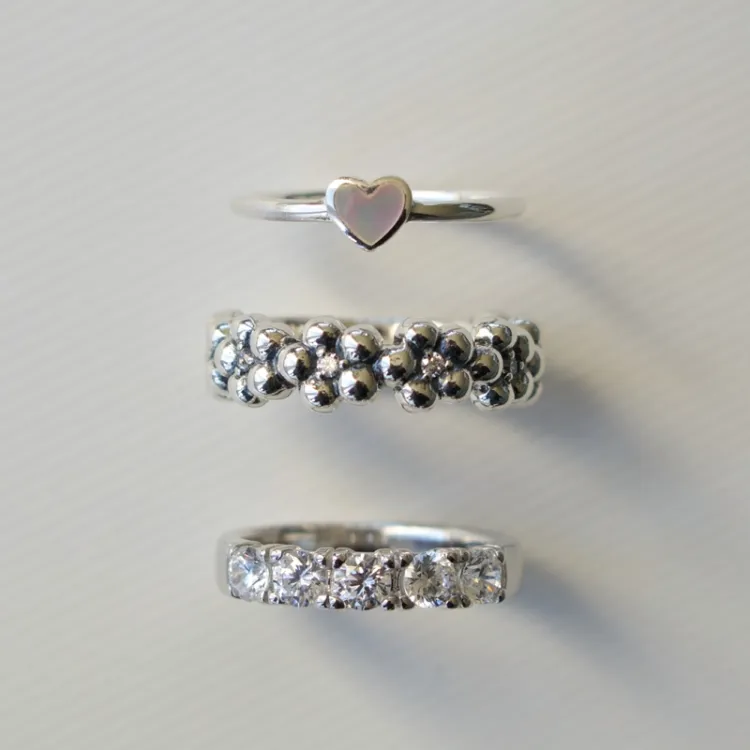 blommor ring i oxiderat sterlingsilver