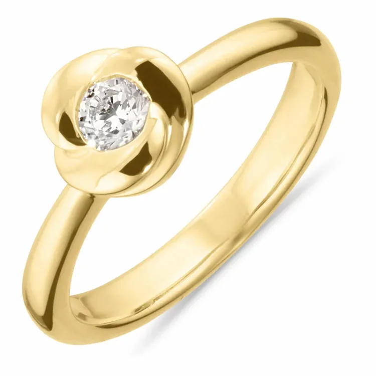 Blommor ring i förgyllt silver