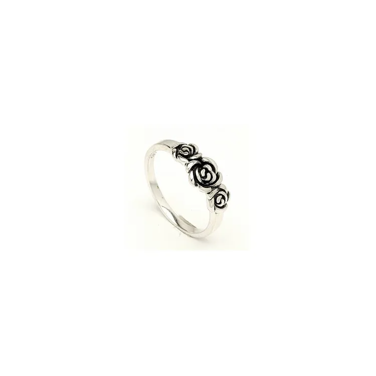 Ros ring i oxiderat sterlingsilver