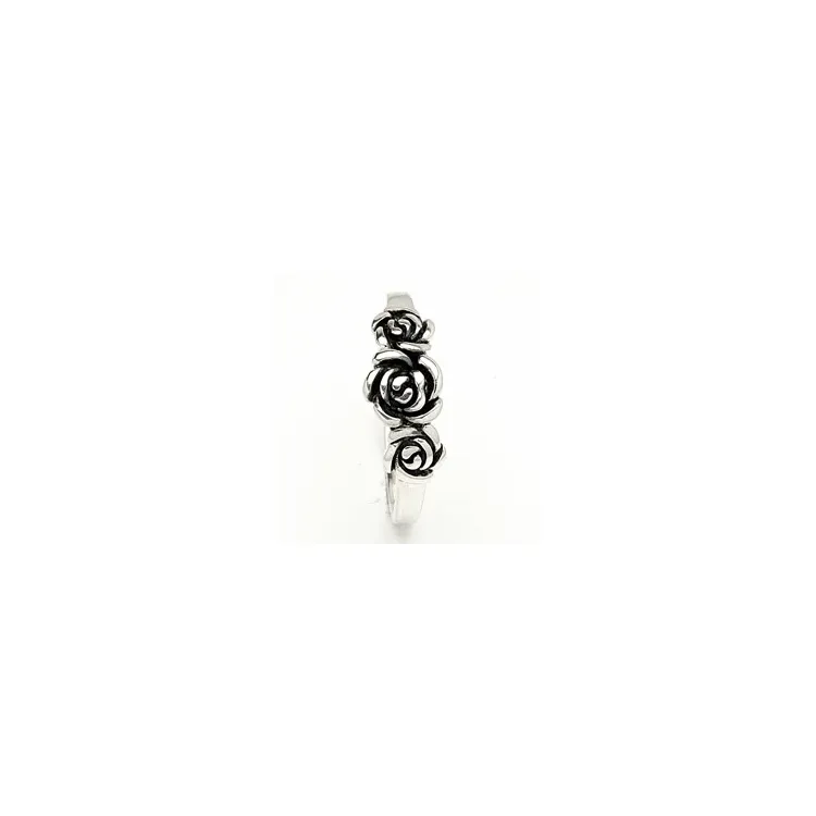 Ros ring i oxiderat sterlingsilver