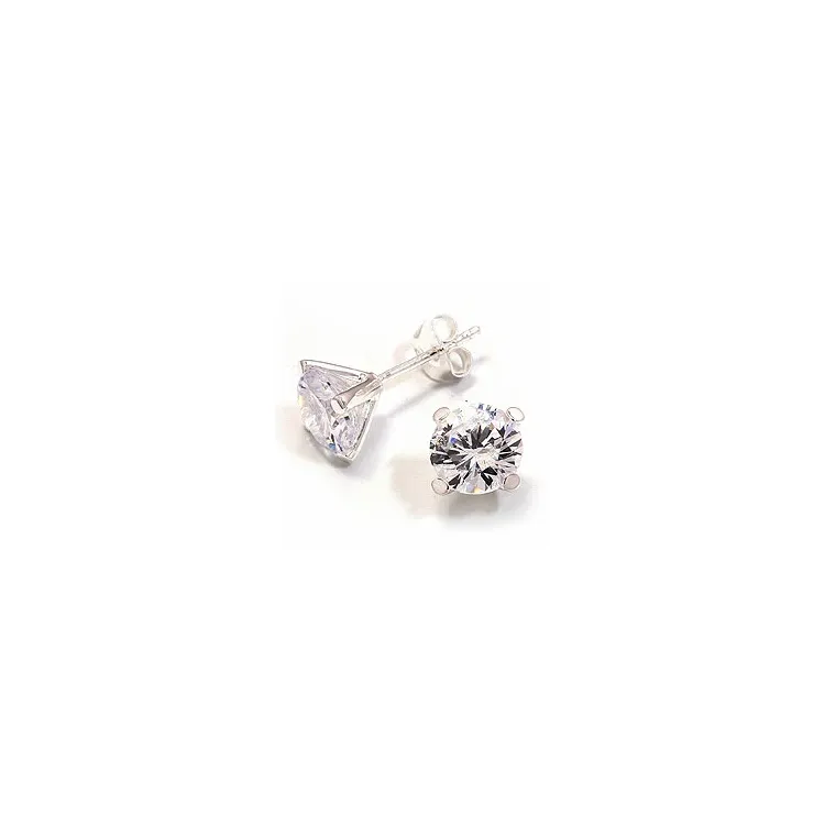 8 mm zirkon örhängen i silver