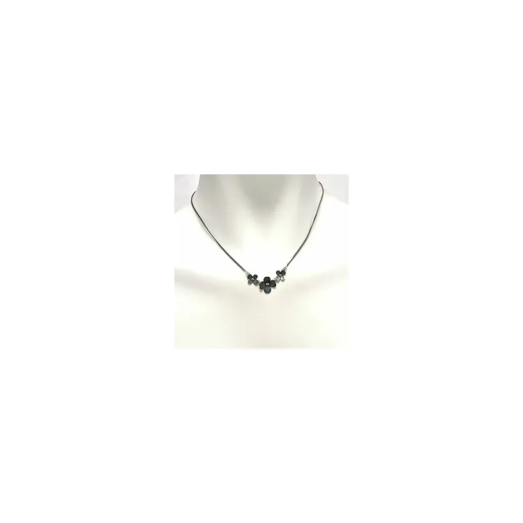 Blommor halsband i oxiderat sterlingsilver