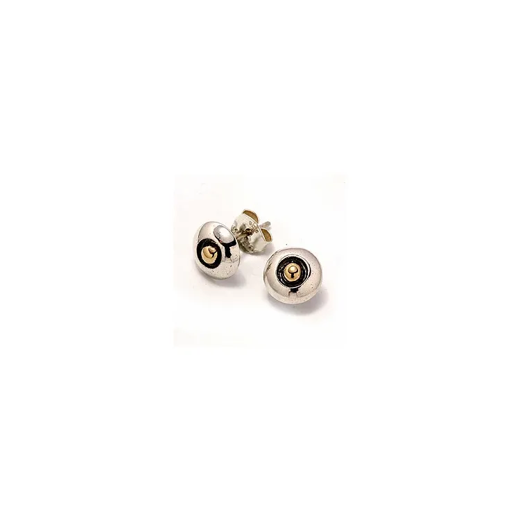 örhängestift i oxiderat sterlingsilver med förgyllt silver