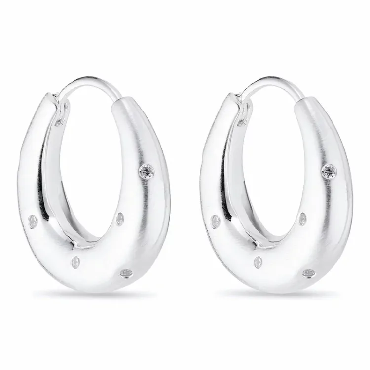 Stora creol i silver