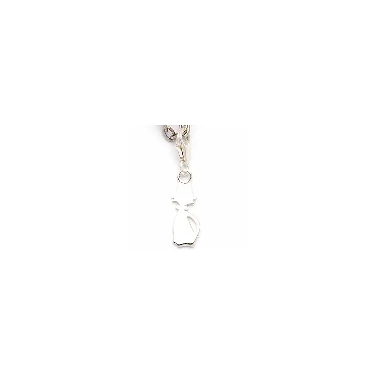 katt charm i silver 