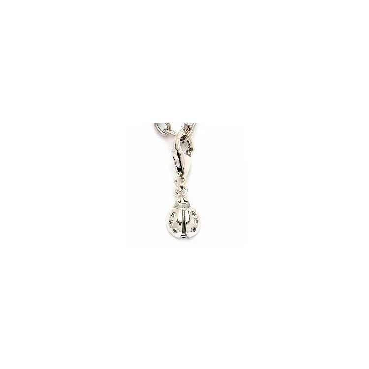 Nyckelpiga charm i oxiderat sterlingsilver 