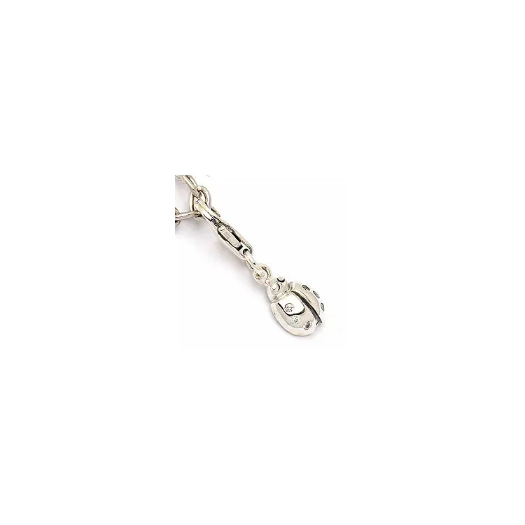 Nyckelpiga charm i oxiderat sterlingsilver 