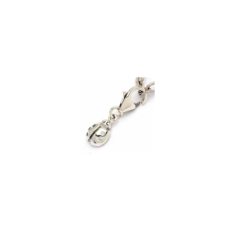 Nyckelpiga charm i oxiderat sterlingsilver 