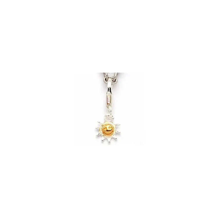 Sol charm i silver med förgyllt silver