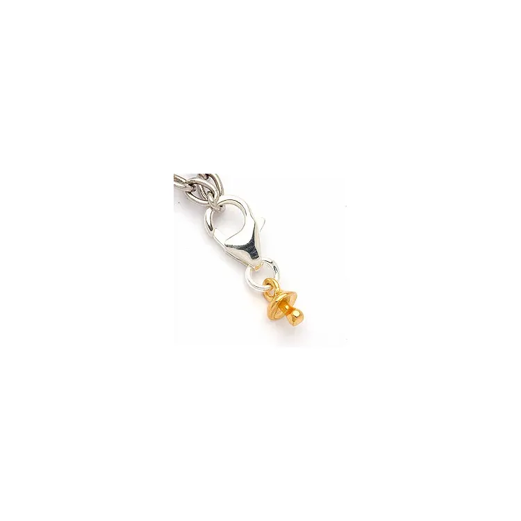 Napp charm i silver med förgyllt silver 