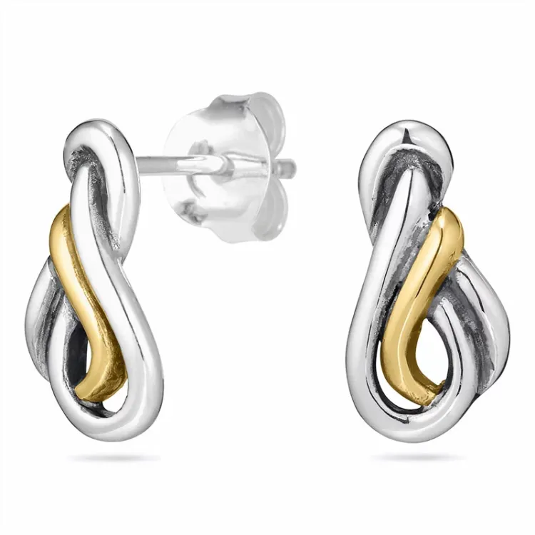 örhängen i oxiderat silver med 8 karat guld
