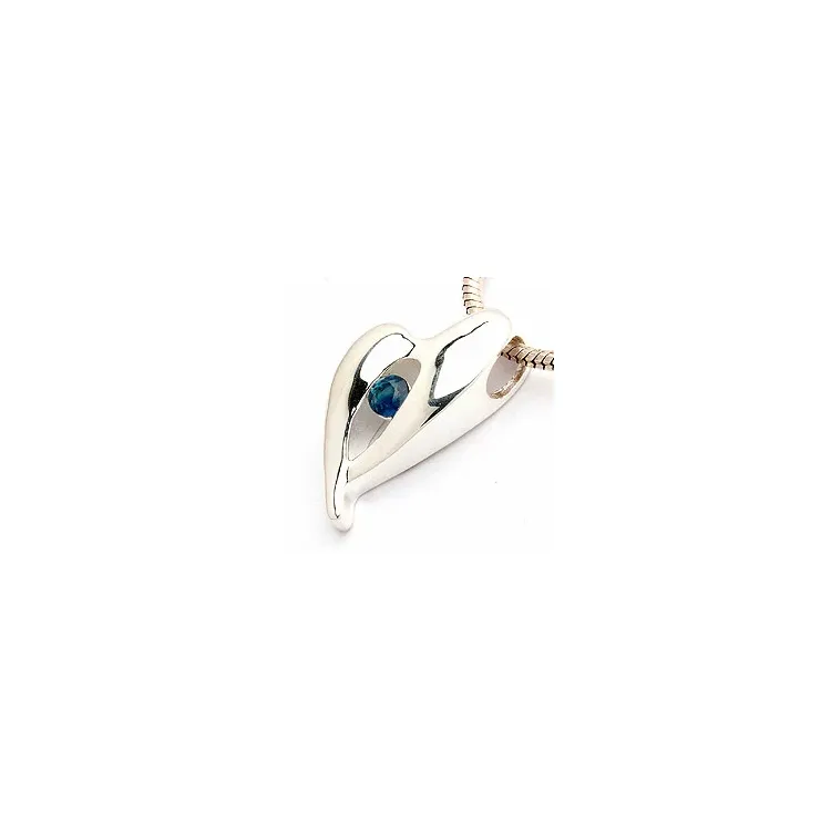 Safir hängen i silver