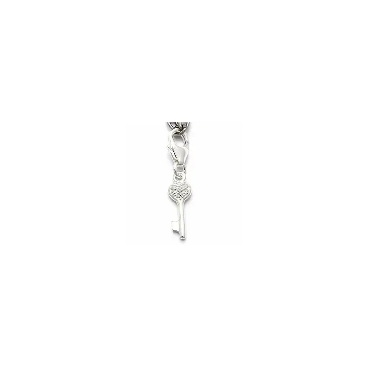 nyckel zirkon charm i silver 