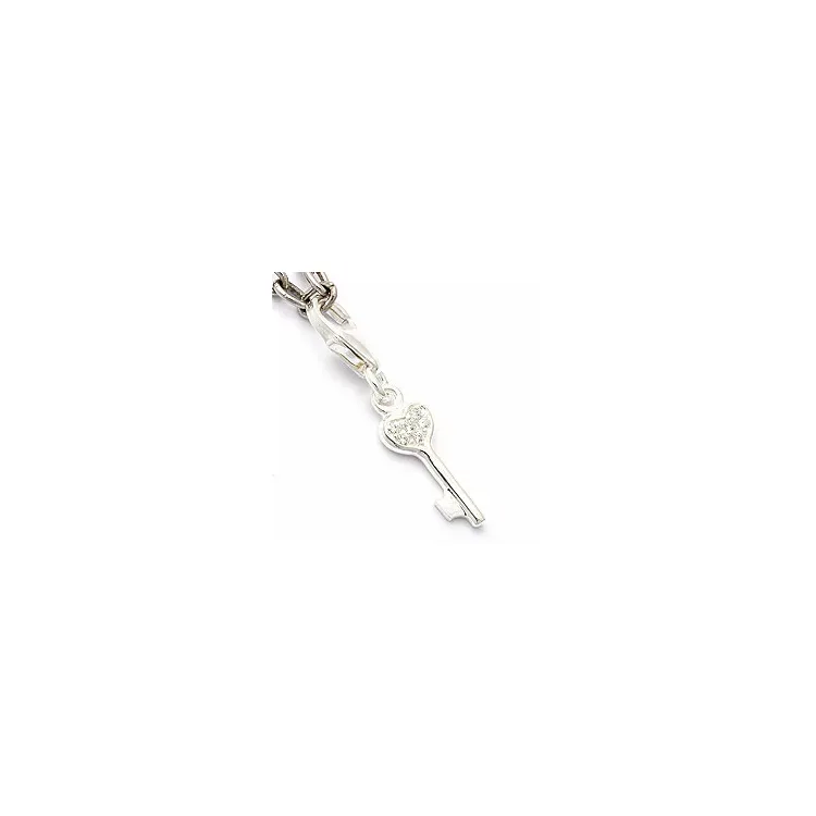nyckel zirkon charm i silver 