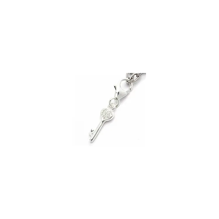 nyckel zirkon charm i silver 