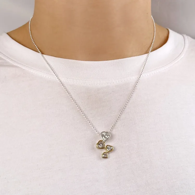 hjärta halsband i silver