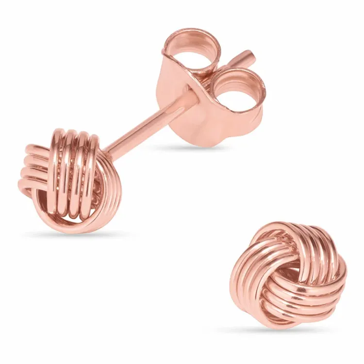 6 mm kula örhängestift i rosabelagt silver