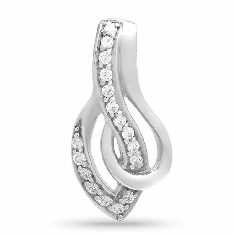 Elegant abstrakt zirkon hängen i silver