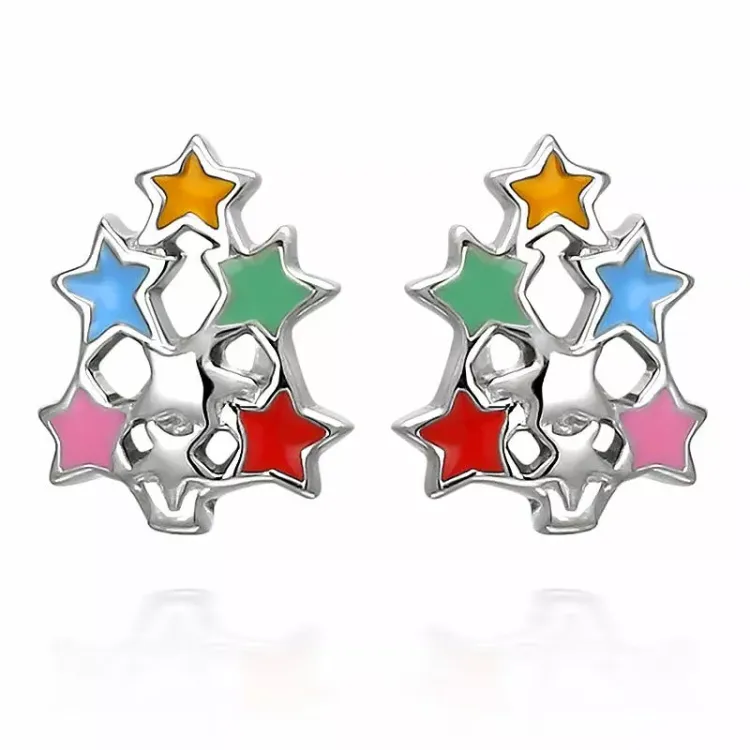 Julgran örhängen i silver