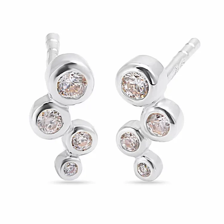 zirkon örhängen i silver - Bubbly Sparkle