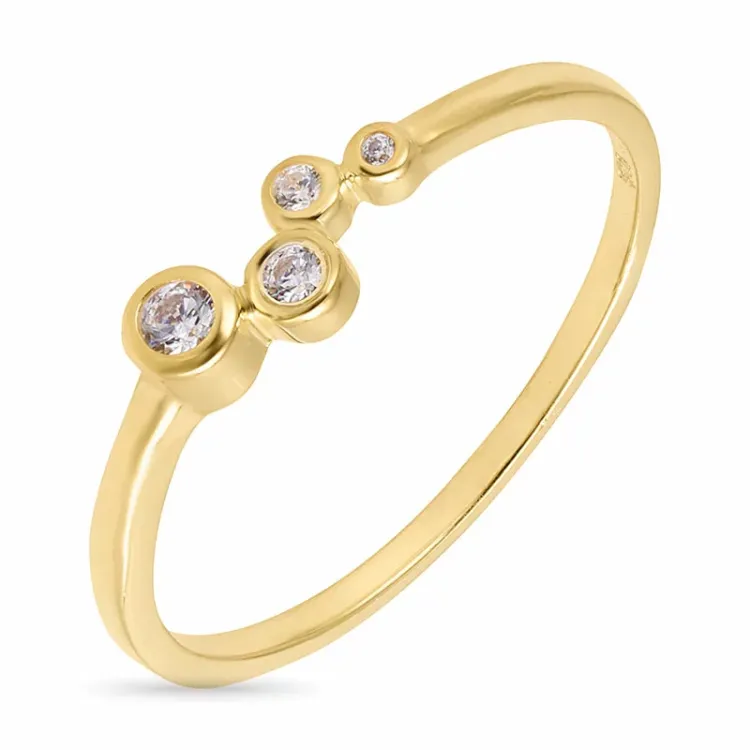 zirkon ring i förgyllt silver - Bubbly Sparkle