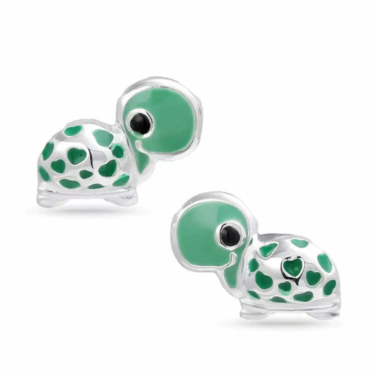 sköldpadda örhängestift i silver - Little Ones