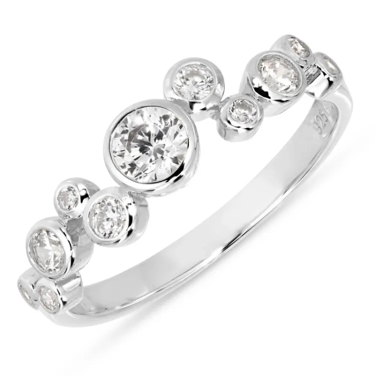 vit zirkon ring i silver - Bubbly Sparkle