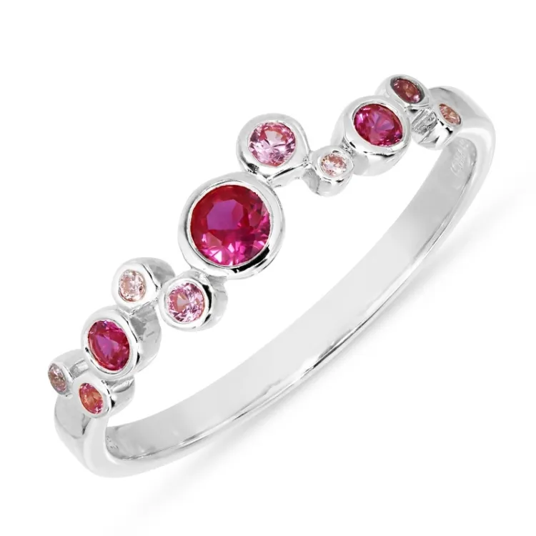 rosa zirkon ring i silver - Bubbly Twist