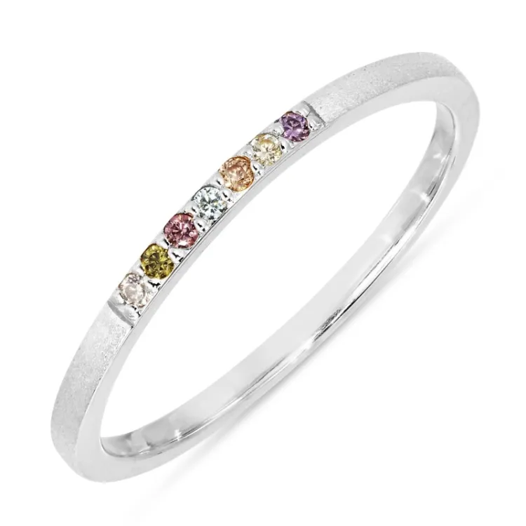 multifärgat zirkon ring i silver