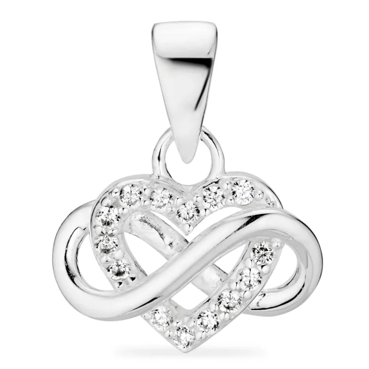 infinity zirkon hängen i silver
