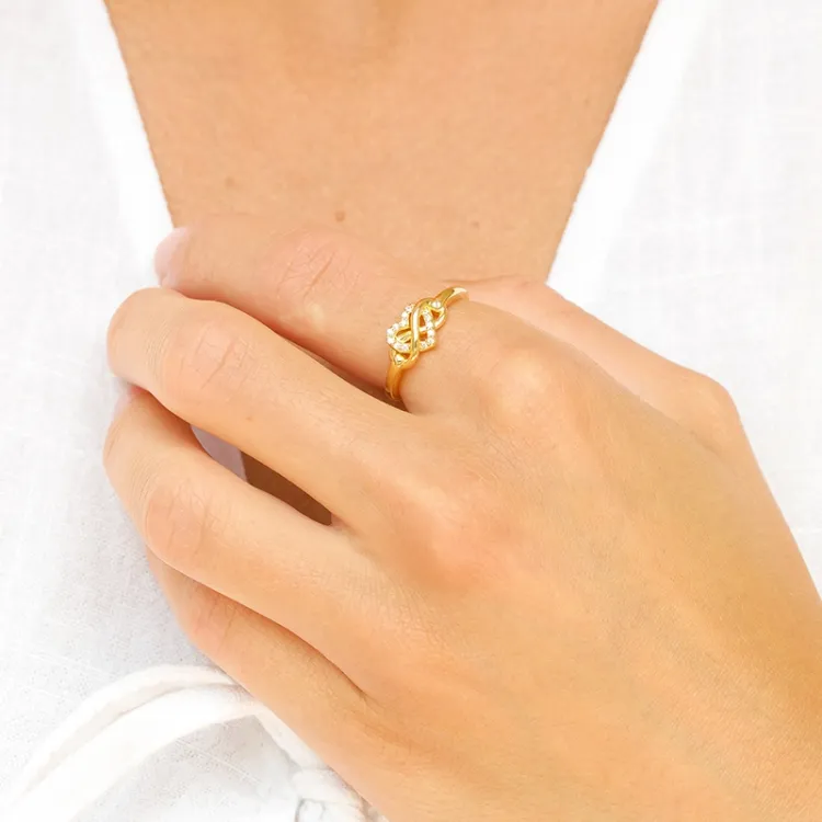 infinity zirkon ring i förgyllt silver