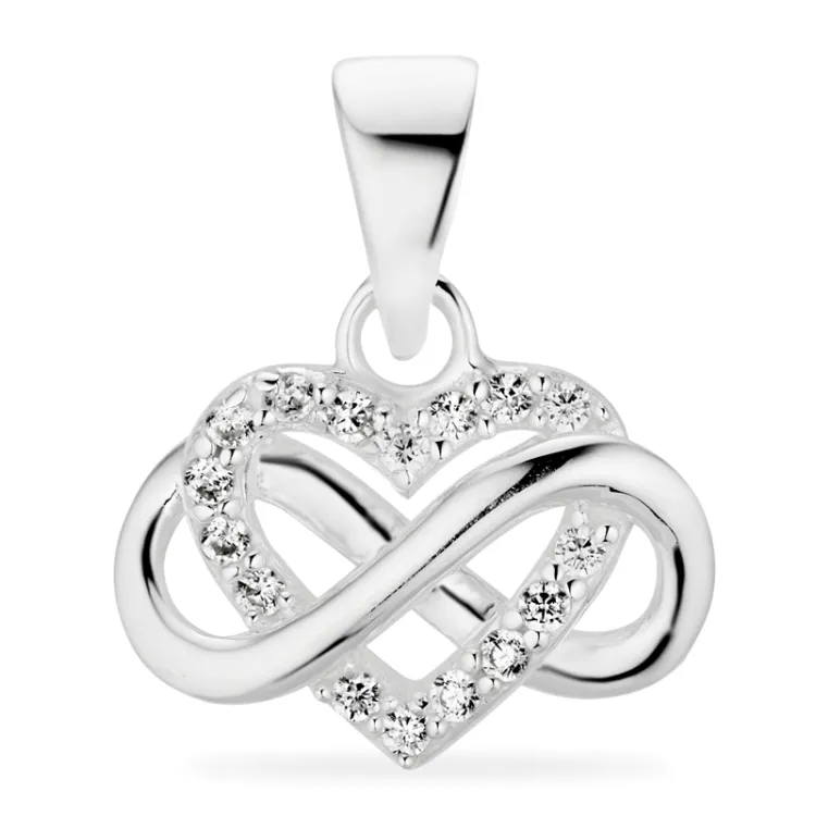infinity zirkon hängen i silver