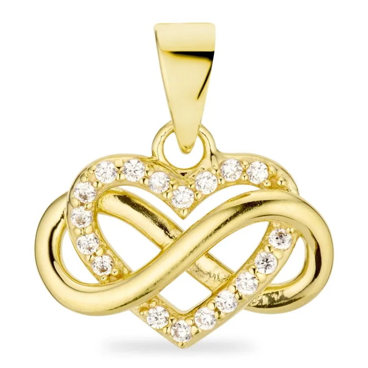 infinity zirkon hängen i förgyllt silver