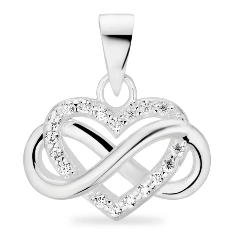 infinity zirkon hängen i silver
