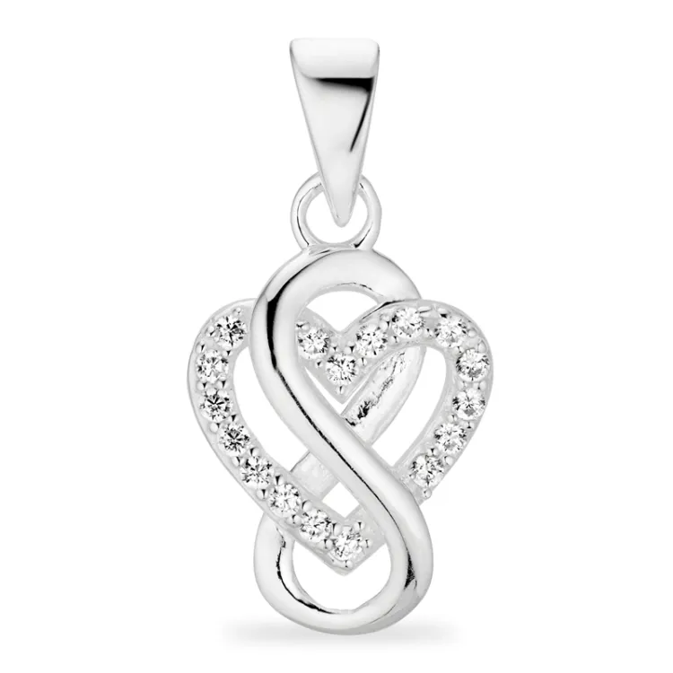 infinity zirkon hängen i silver