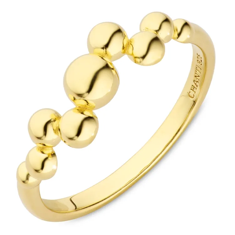kula ring i förgyllt silver - Bubbly Pure