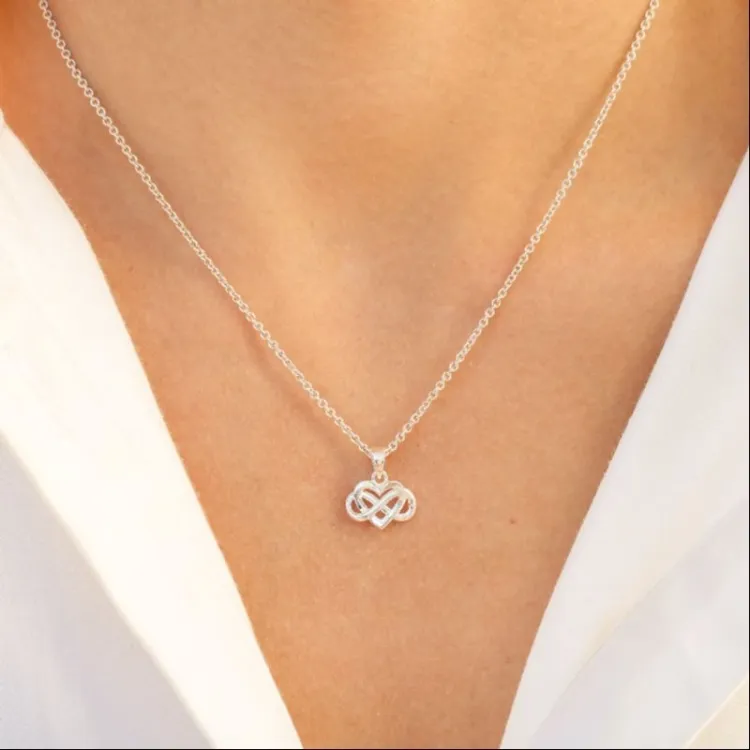 hjärta infinity hängen i silver - Amoré