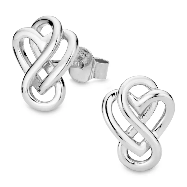 hjärta infinity örhängen i silver - Amoré
