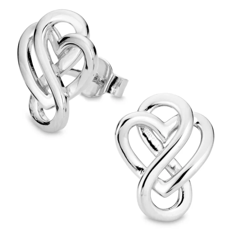 hjärta infinity örhängen i silver - Amoré