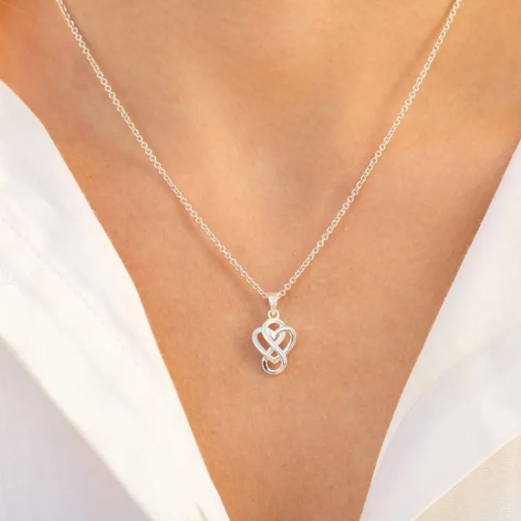 hjärta infinity hängen i silver - Amoré