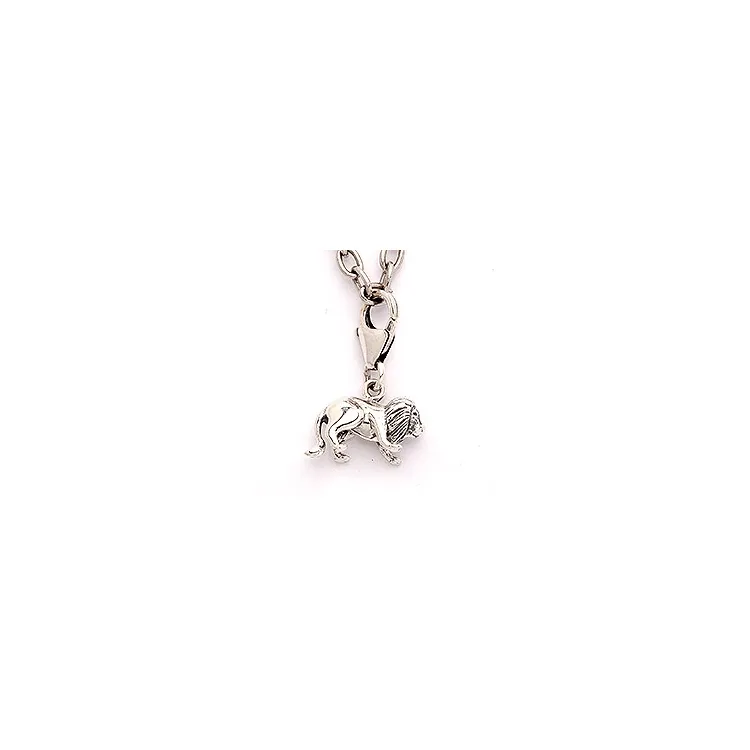 Lejonet charm i oxiderat sterlingsilver 