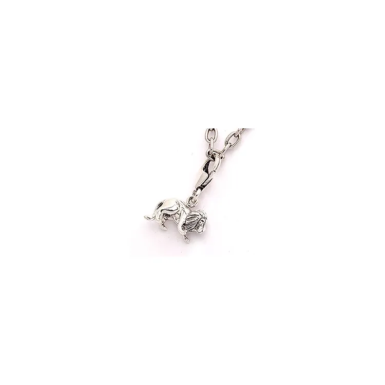 Lejonet charm i oxiderat sterlingsilver 