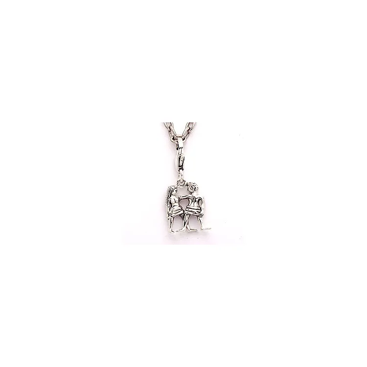Tvillingarna stjärntecken charm i oxiderat sterlingsilver 
