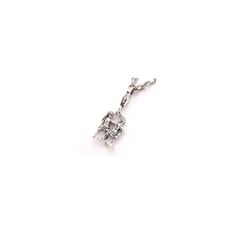Tvillingarna stjärntecken charm i oxiderat sterlingsilver 