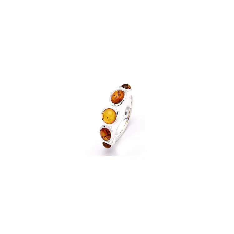 bärnsten ring i silver