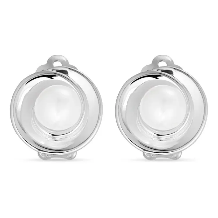 Pärla öronclips i silver